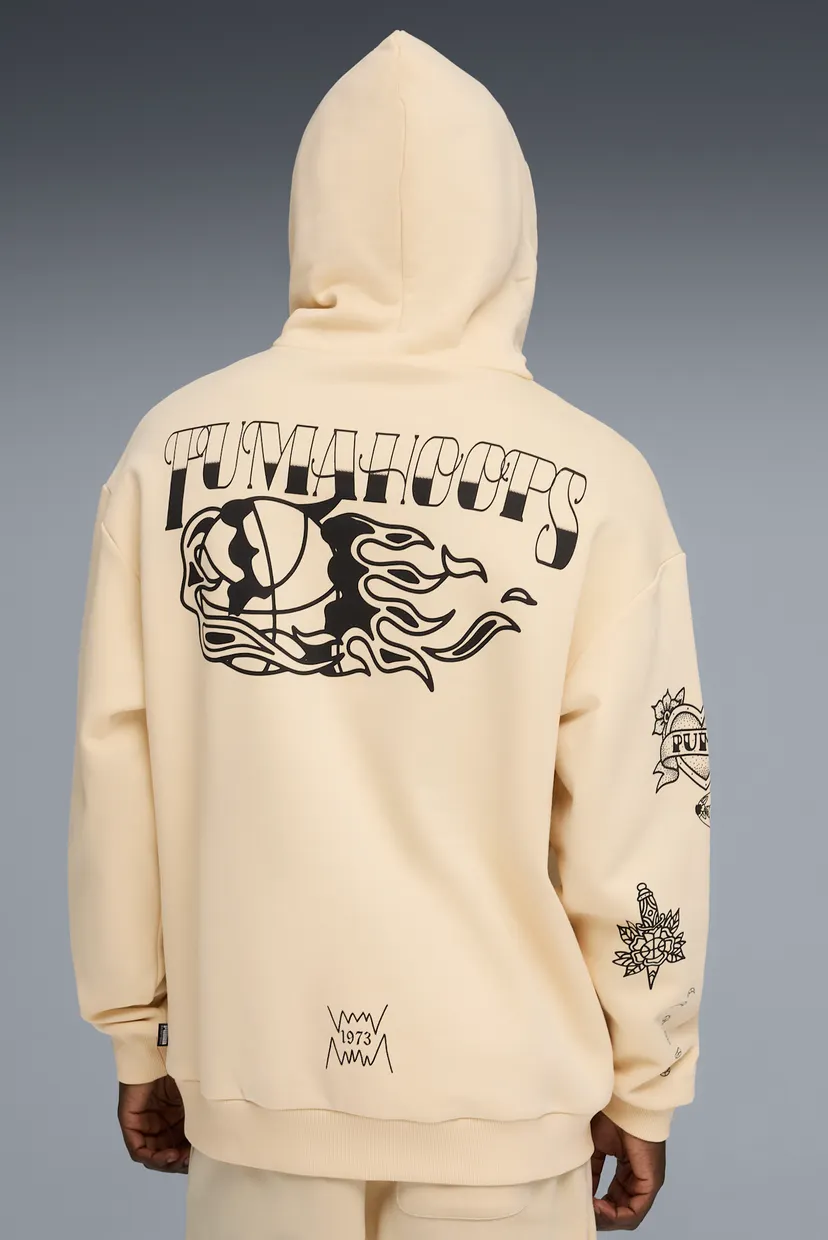 Мужское бежевое худи Swish N' Ink Relaxed Basketball Hoodie Men 3