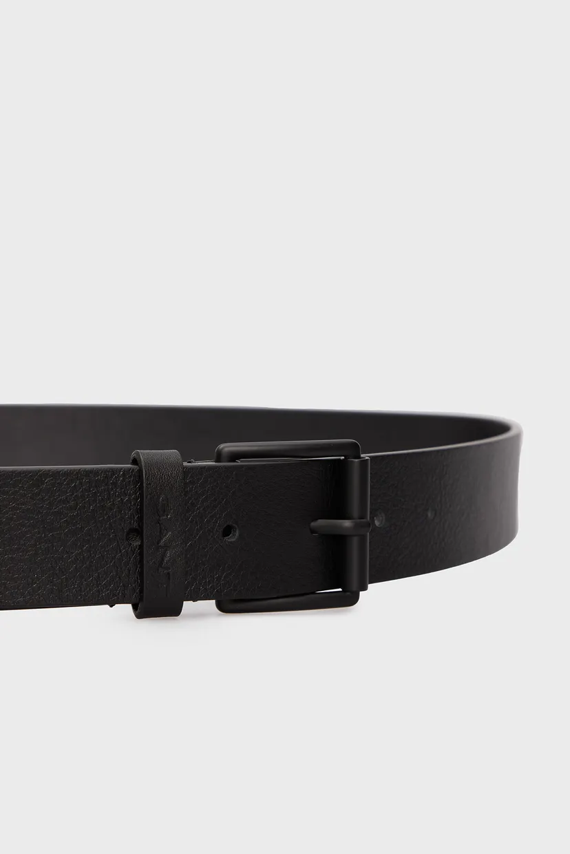 Мужской черный кожаный ремень TONAL BUCKLE LEATHER BELT 3