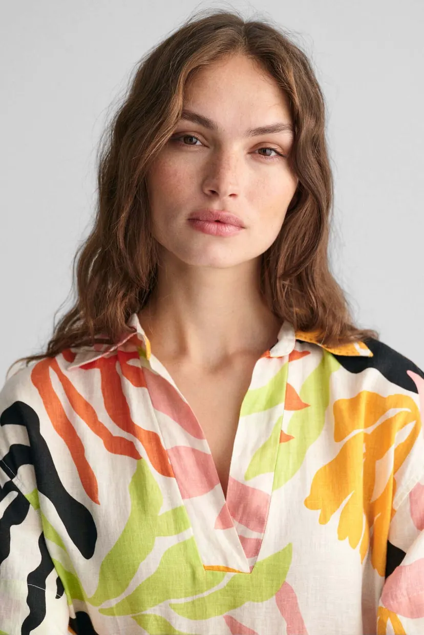 Жіноча лляна сукня з візерунком REL PALM PRINT SS LINEN CAFTAN 4
