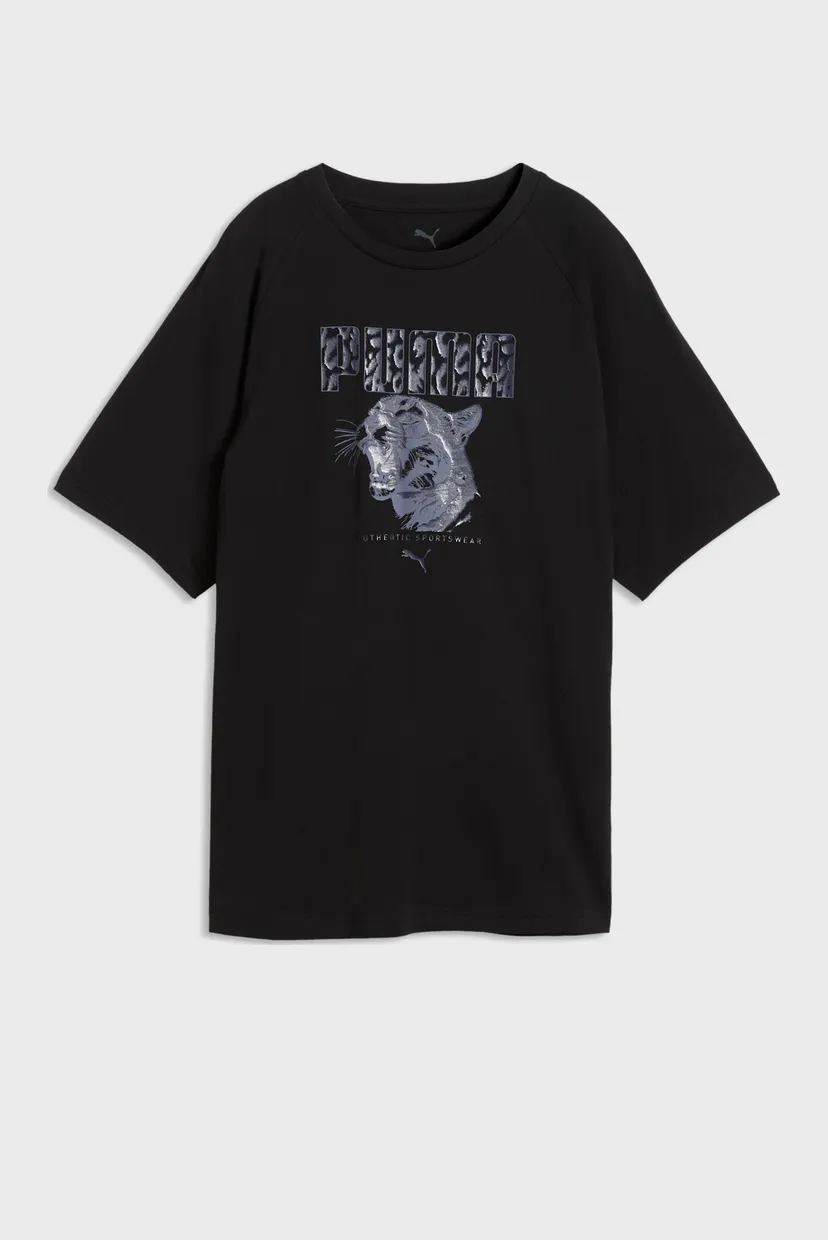 Жіноча чорна футболка Graphics Relaxed Animal Tee Women 4