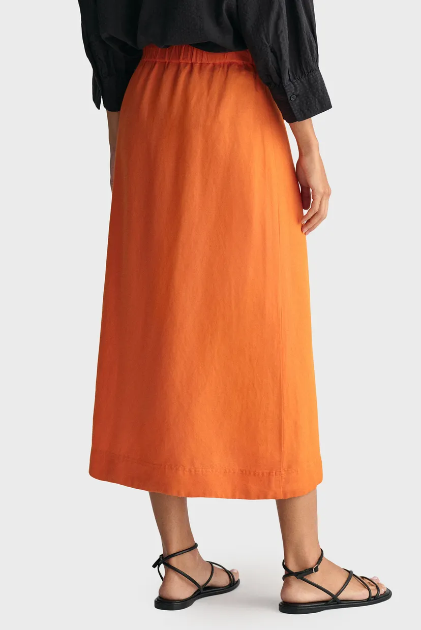 Жіноча помаранчева лляна спідниця REL MIDI LINEN BLEND 3