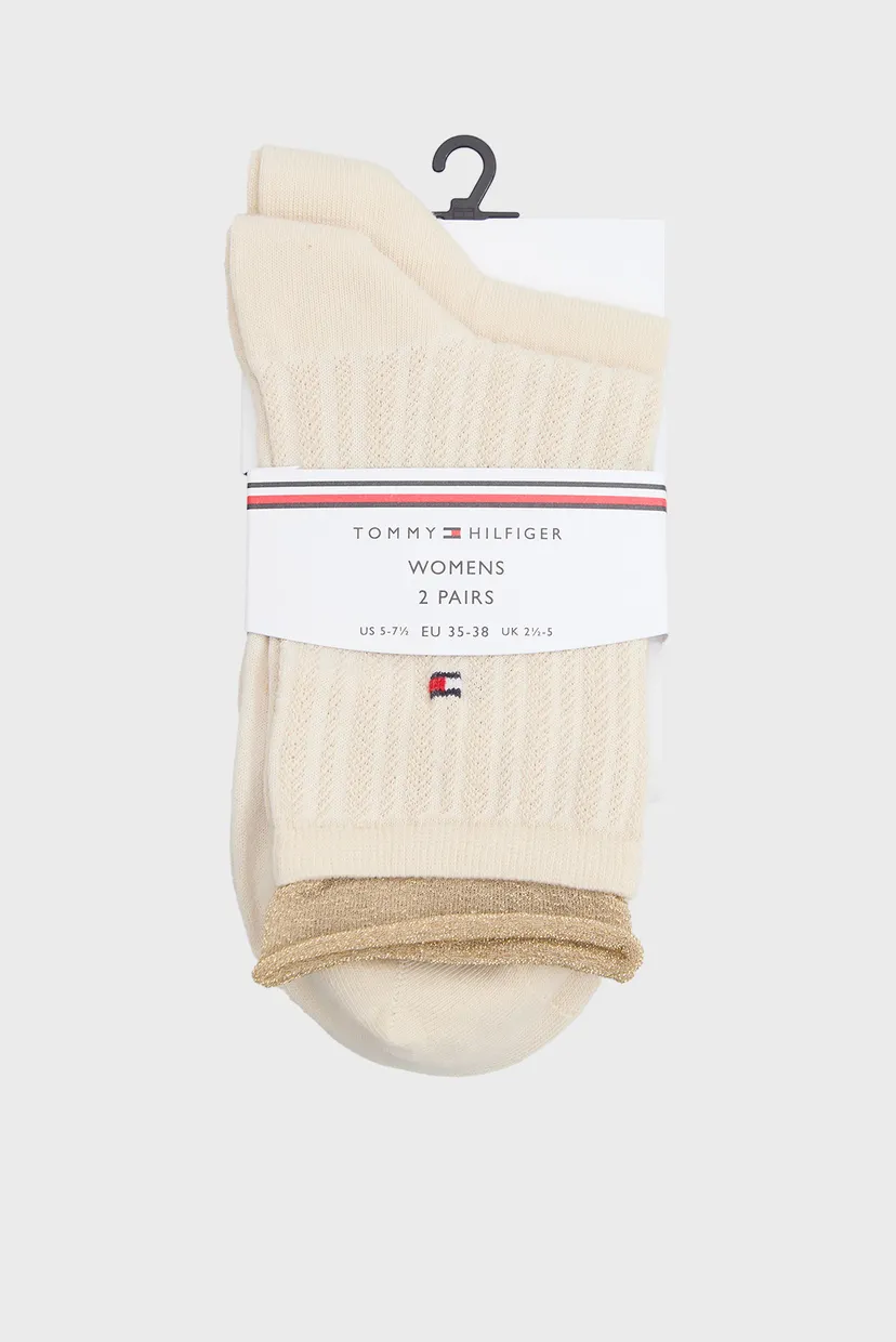 Женские бежевые носки (2 пары) SHORT LUREX WELT 3