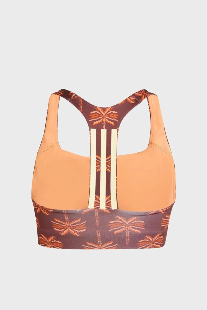 Женский коричневый топ с узором adidas x FARM Rio Medium-Support 7