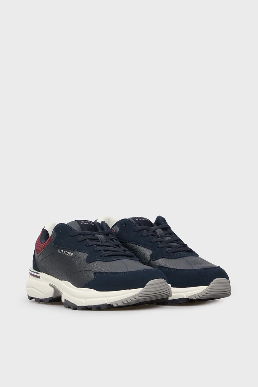 Мужские темно-синие кожаные кроссовки M RUNNER LTH MIX PREMIUM 3