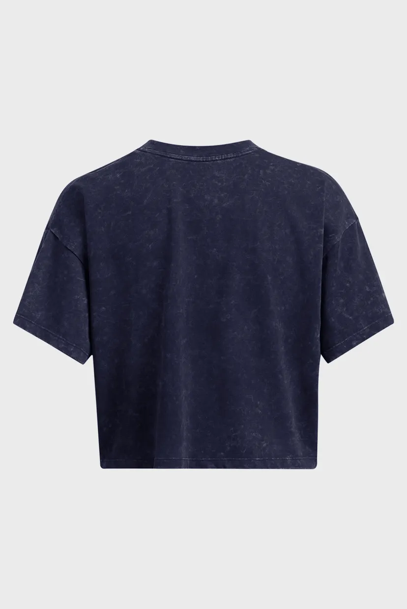 Жіноча темно-синя футболка UA W VARSITY CROP HW SS 4