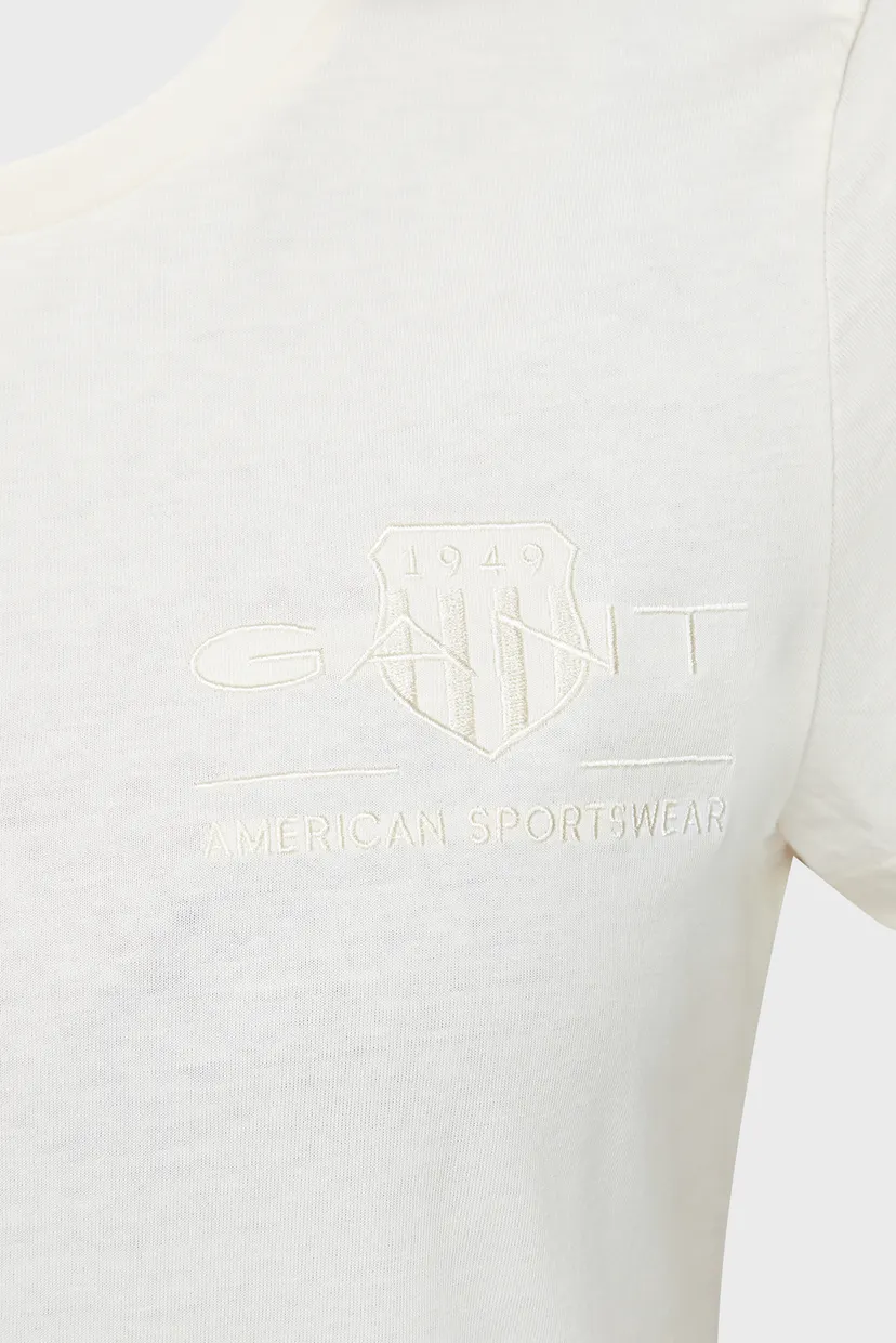 Жіноча біла футболка REG TONAL SHIELD SS 5
