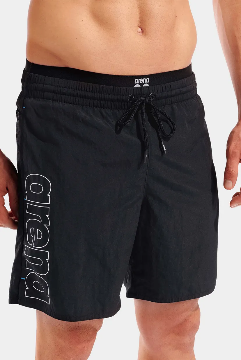 Чоловічі чорні плавальні шорти ELASTIC BAND BEACH BOXER 4