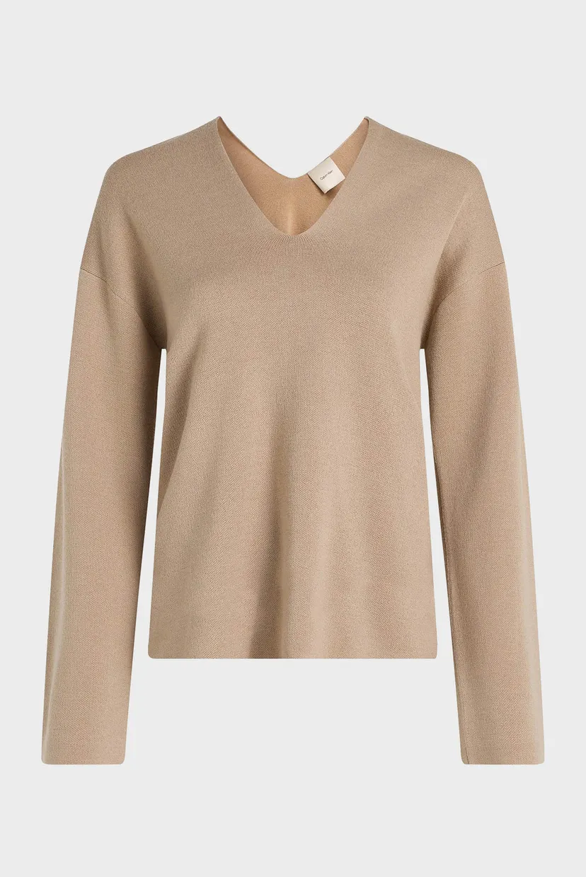 Женский бежевый шерстяной пуловер DF WOOL BLEND SWEATER 5