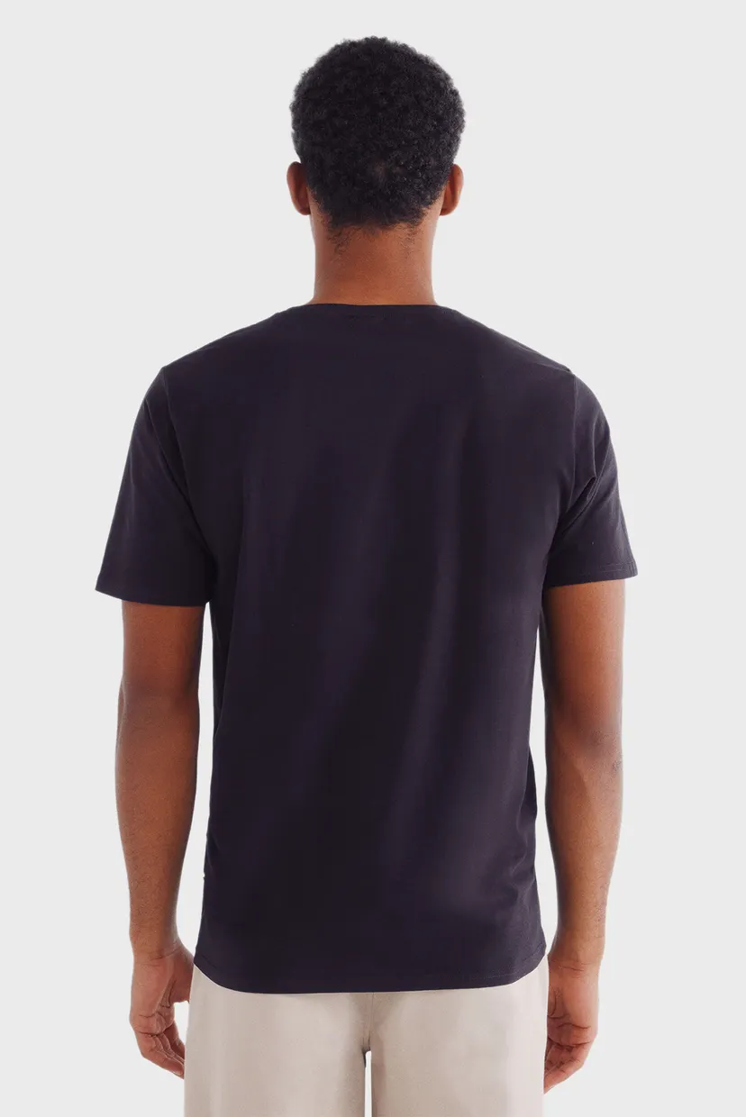 Чоловіча чорна футболка slim fit 3