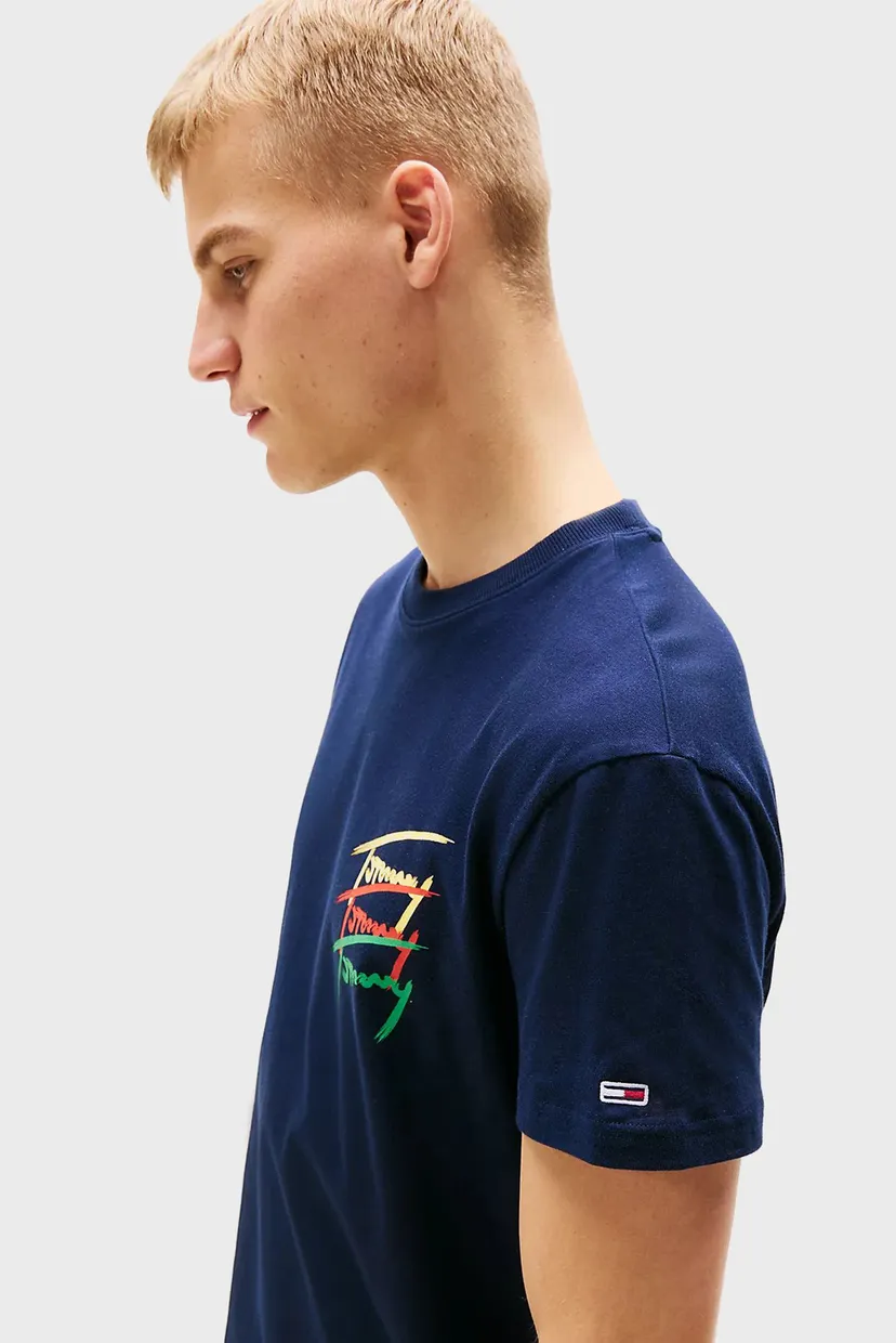 Мужская темно-синяя футболка REG TWISTED SIGNTR TEE EXT 4