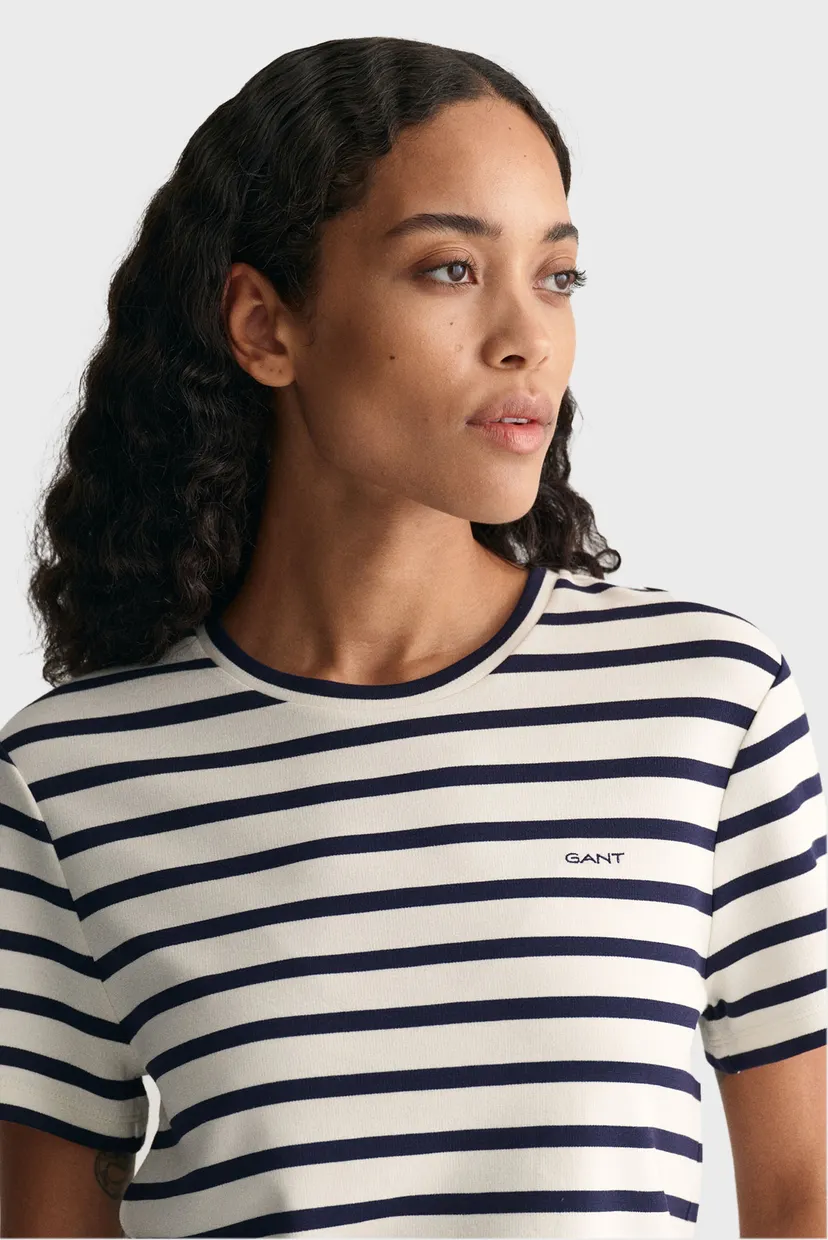 Жіноча біла футболка у смужку STRIPED SS 4