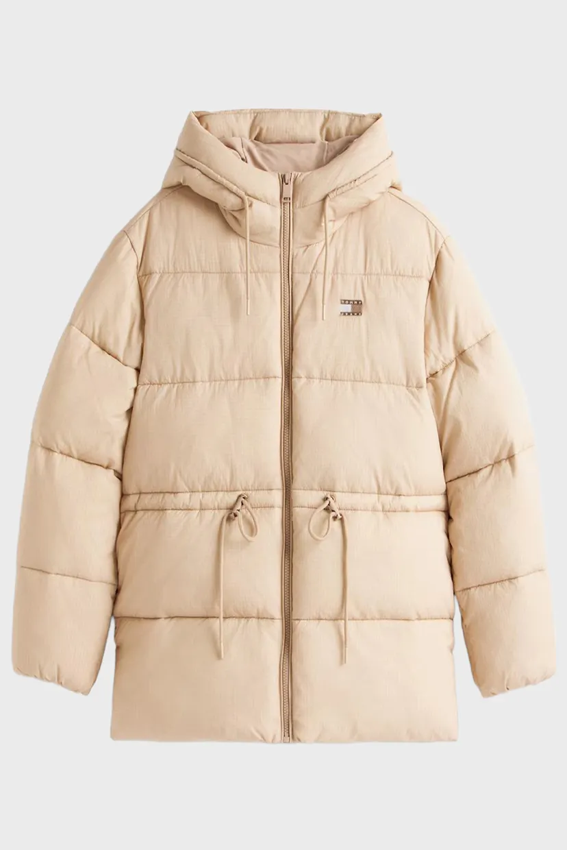 Жіноча бежева куртка HOODED 5