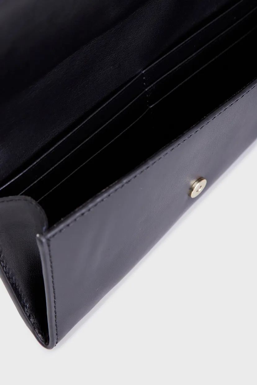 Женский черный кожаный кошелек TH HERITAGE LEATHER LRG FLAP 4