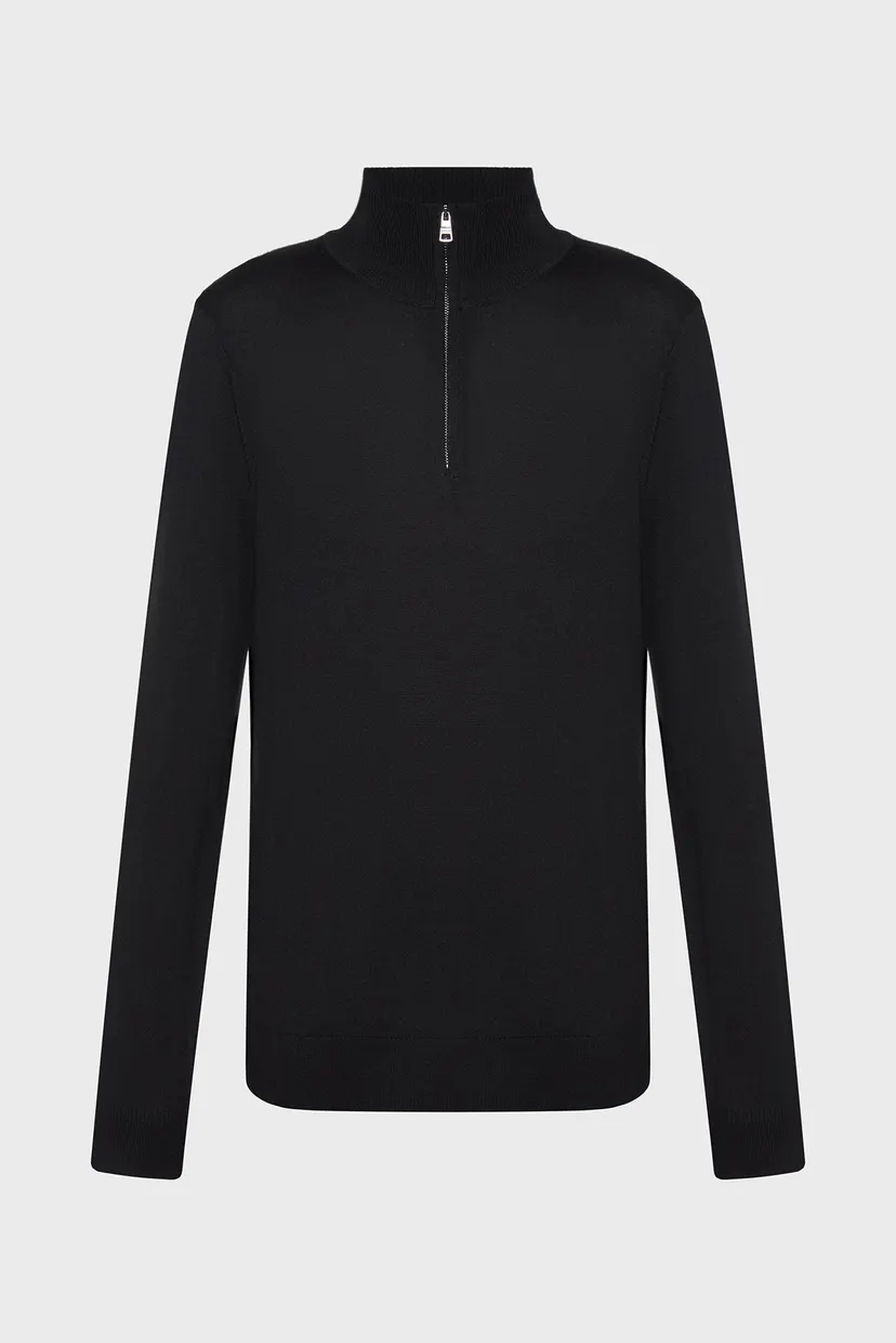 Чоловіча чорна вовняна кофта DC FINE GAUGE MERINO ZIP MOCK 5
