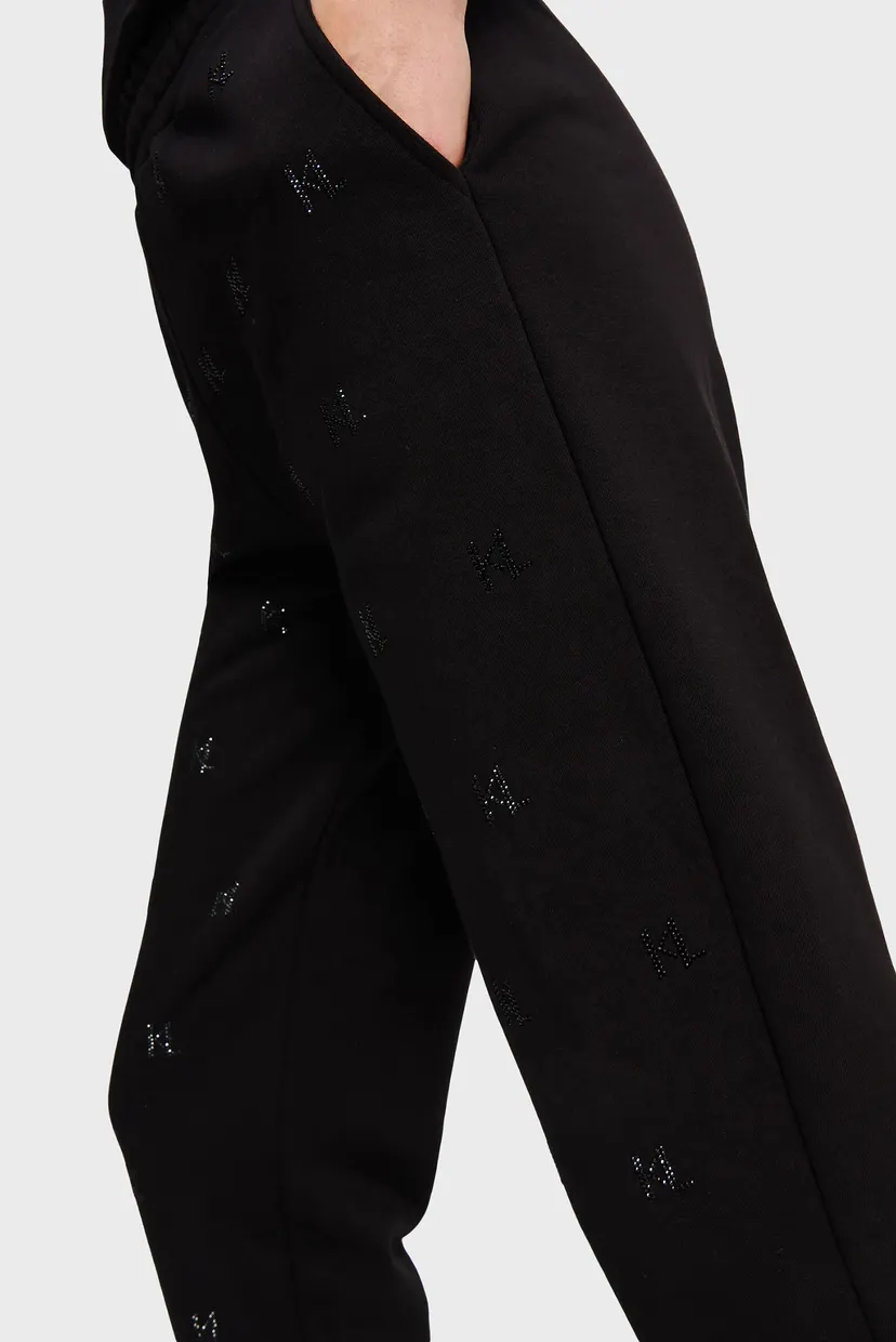 Женские черные спортивные брюки KL RHINESTONE SWEATPANTS 4