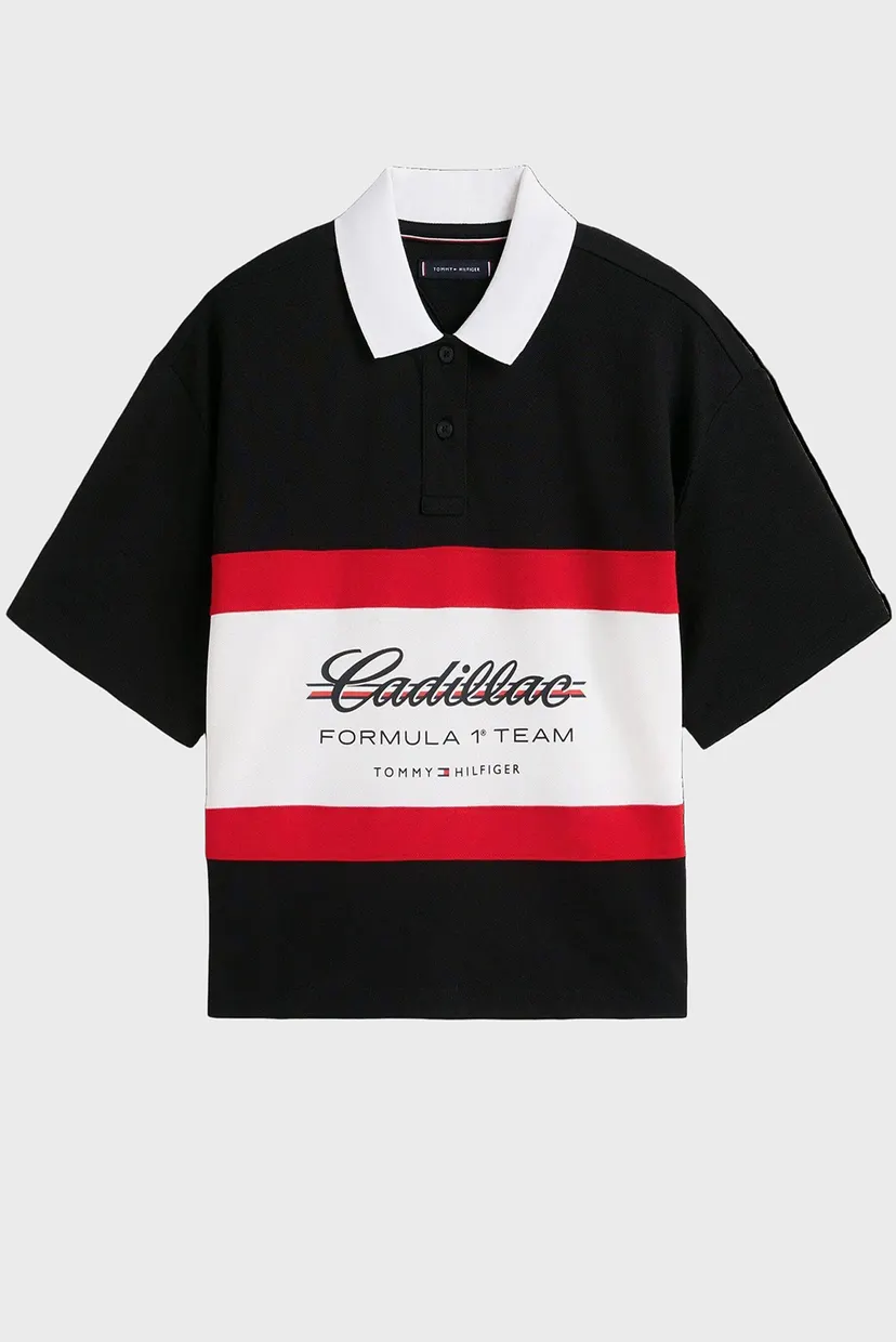 Женское черное поло TH x Cadillac Formula 1® Team 5