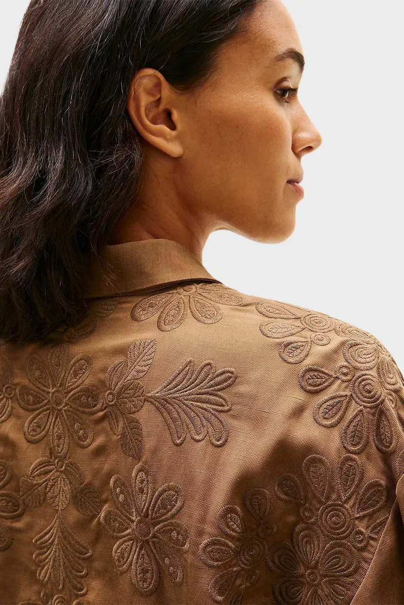 Жіноча коричнева блуза EMBROIDERY MODERN 5