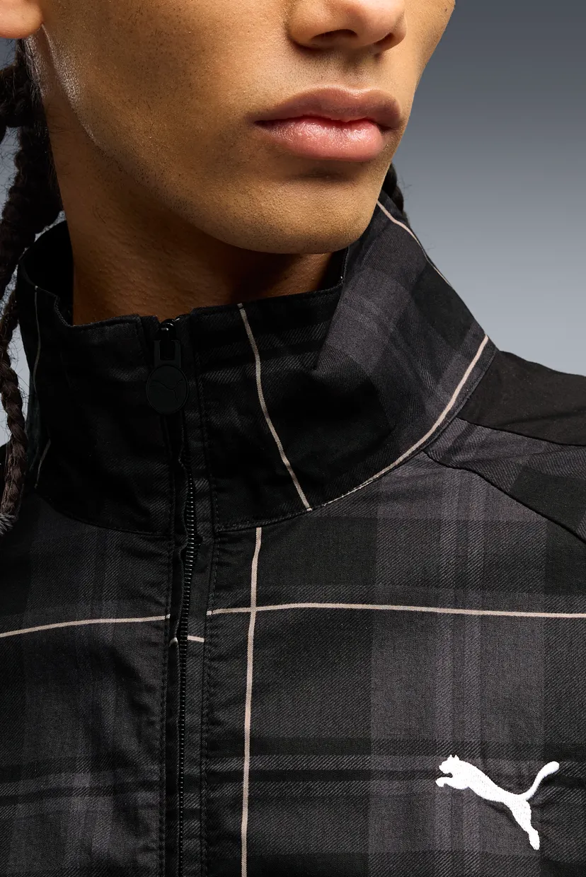 Чоловіча чорна картата вітровка T7 Relaxed Tartan Track Jacket Men 4