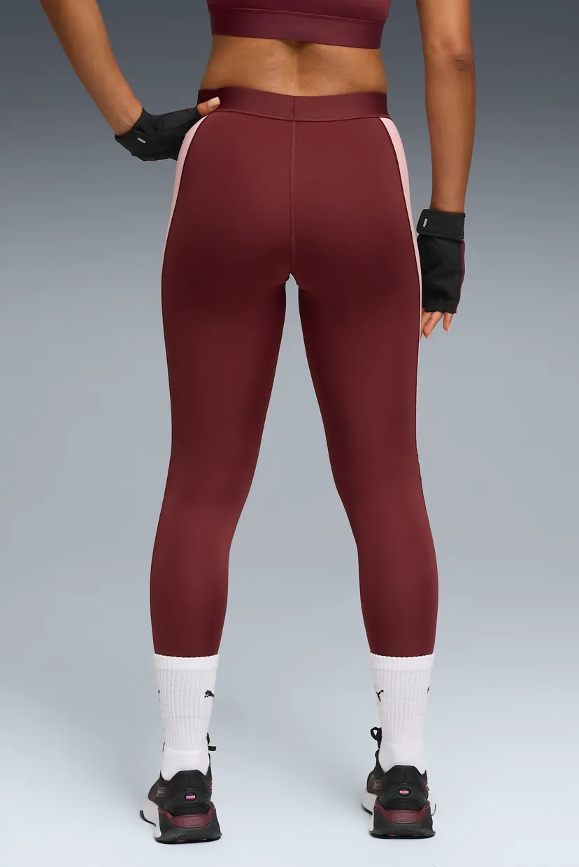 Жіночі бордові тайтси PUMA STRONG High-Waisted 7/8 Colour Block Tights Women 3