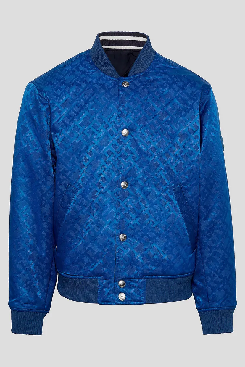 Чоловічий синій двосторонній бомбер REVERSIBLE JACQUARD BOMBER 7