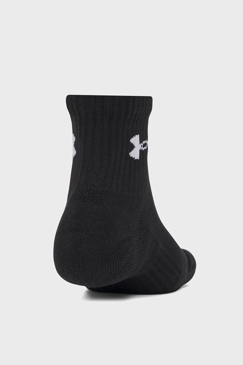 Чорні шкарпетки (3 пари) UA Performance Cotton 3p Qtr-BLK 3