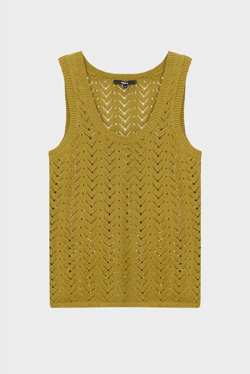 Женский оливковый топ Sleeveless round neck top 6