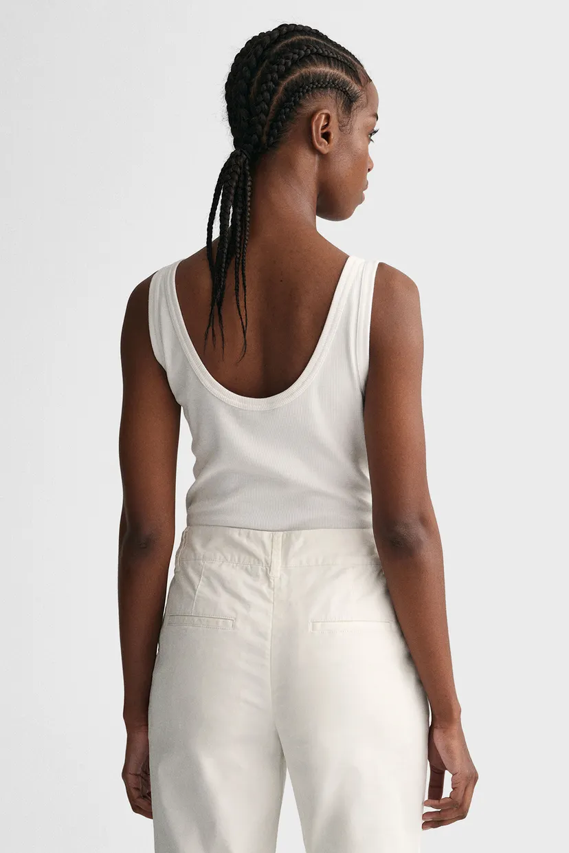 Жіноча біла майка SLIM RIBBED TANK TOP 3