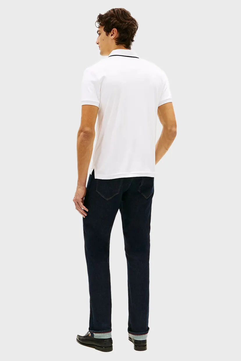 Чоловіче біле поло TIPPED SLIM 3