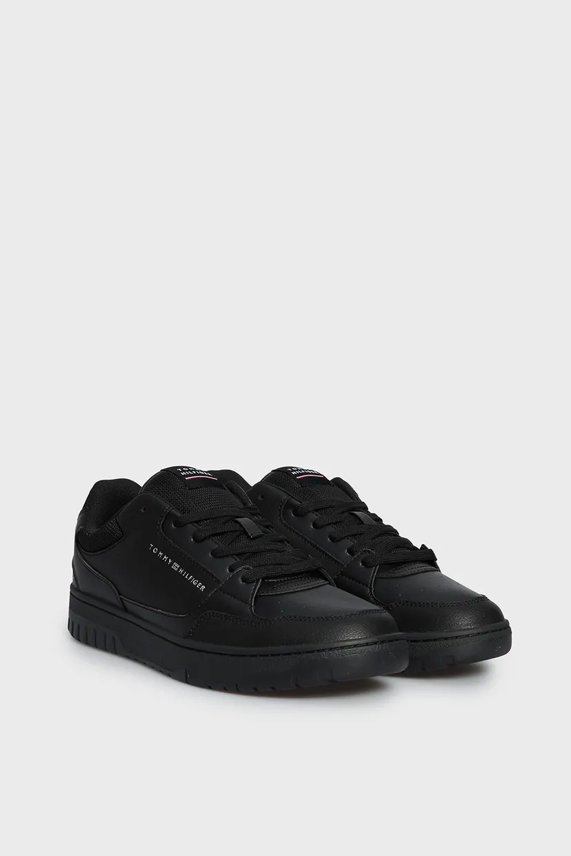 Чоловічі чорні шкіряні снікерcи TH BASKET CORE LEATHER 3