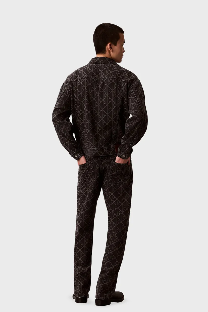 Чоловіча чорна джинсова куртка з візерунком JACQUARD 3