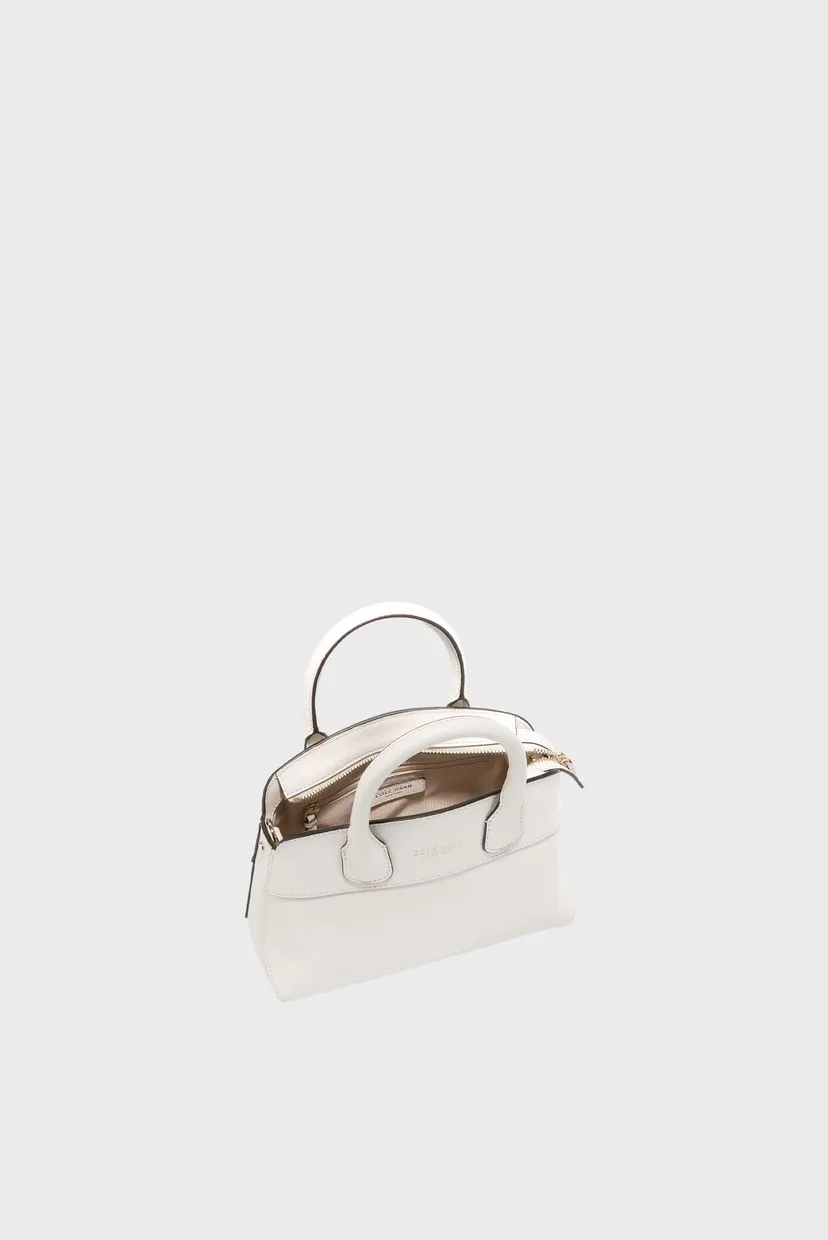 Женская белая кожаная сумка Lady Small Satchel 4