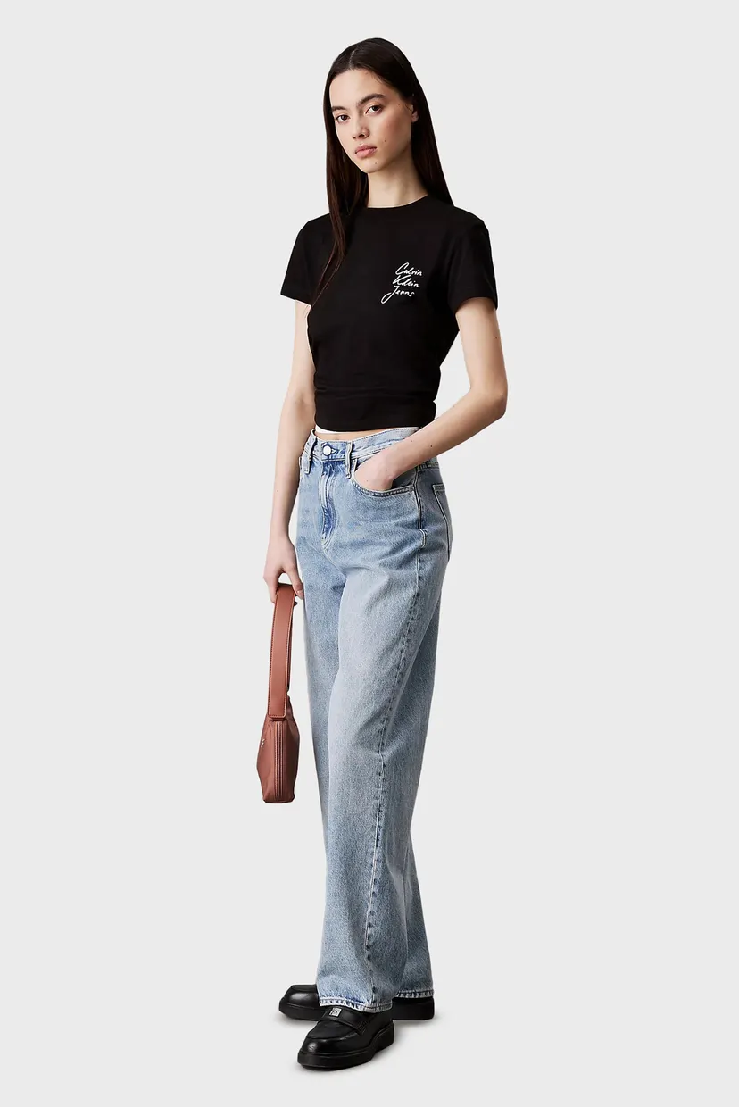 Жіноча чорна футболка SCRIPT INSTITUTIONAL BABY TEE 4