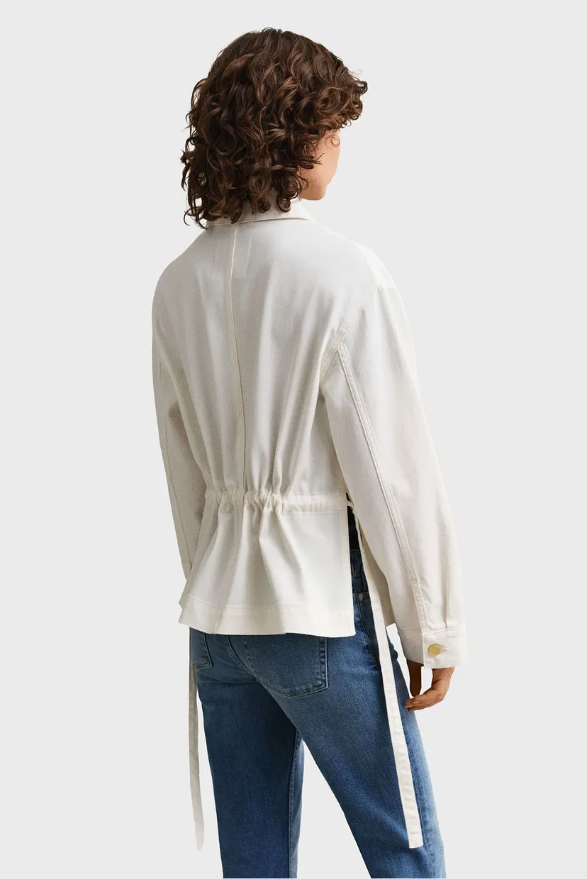 Женская белая джинсовая куртка WITH TIE DETAIL 3