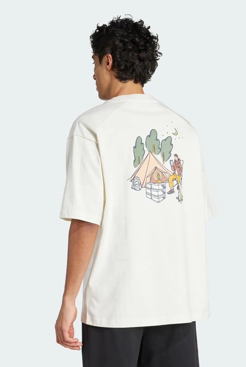 Мужская белая футболка Codes Doodle Camp Graphic adidas JJ3971