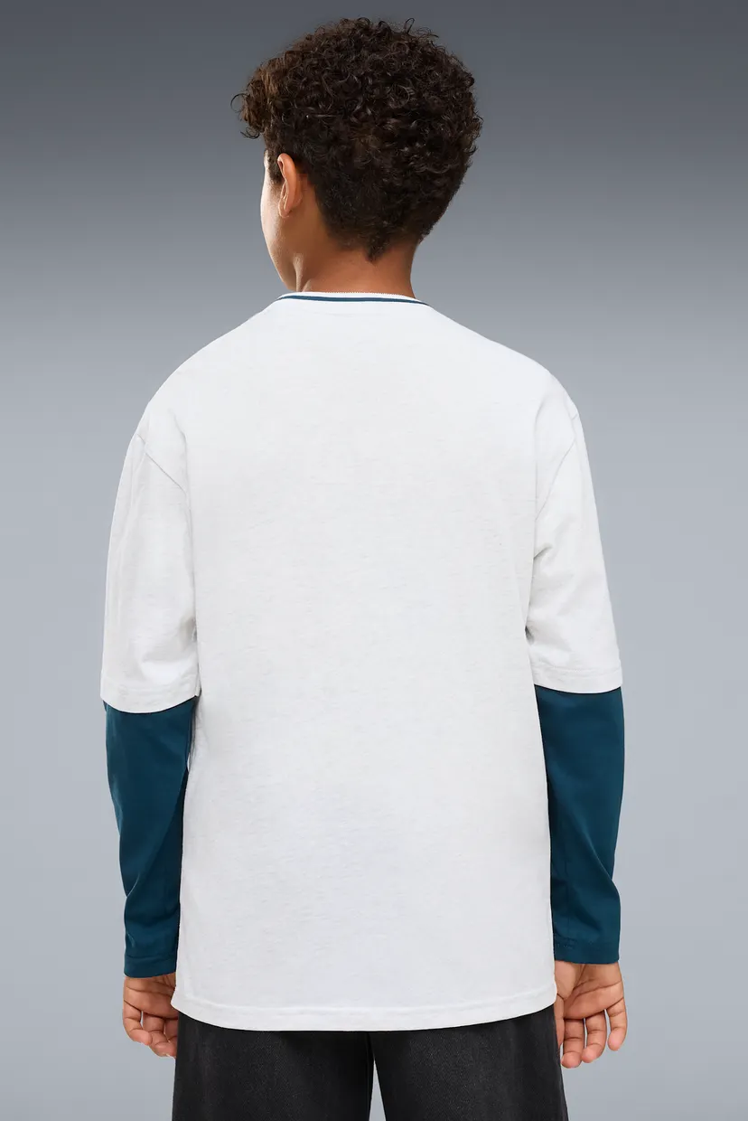 Дитячий білий лонгслів MID 90s Relaxed Layered 3