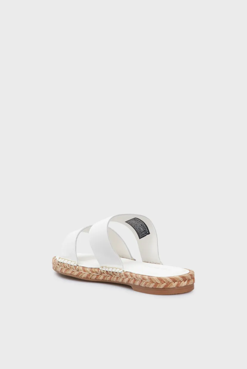 Женские белые кожаные слайдеры TH LEATHER FLAT ESP SANDAL 5