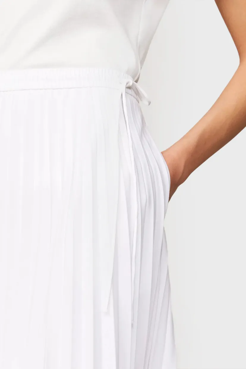 Жіноча біла плісирована спідниця COTTON STITCH PLEATED LONG 4