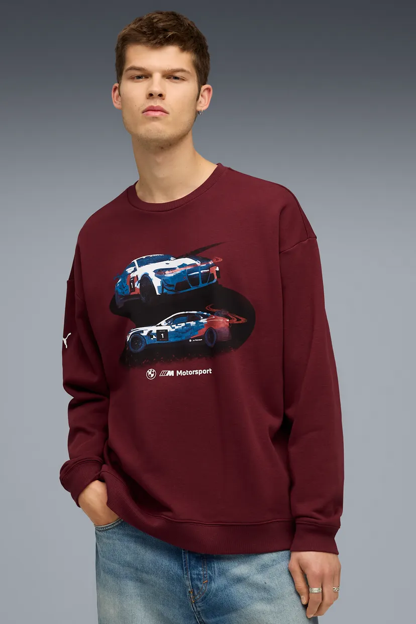Чоловічий бордовий світшот BMW M Motorsport Graphic Crew Neck