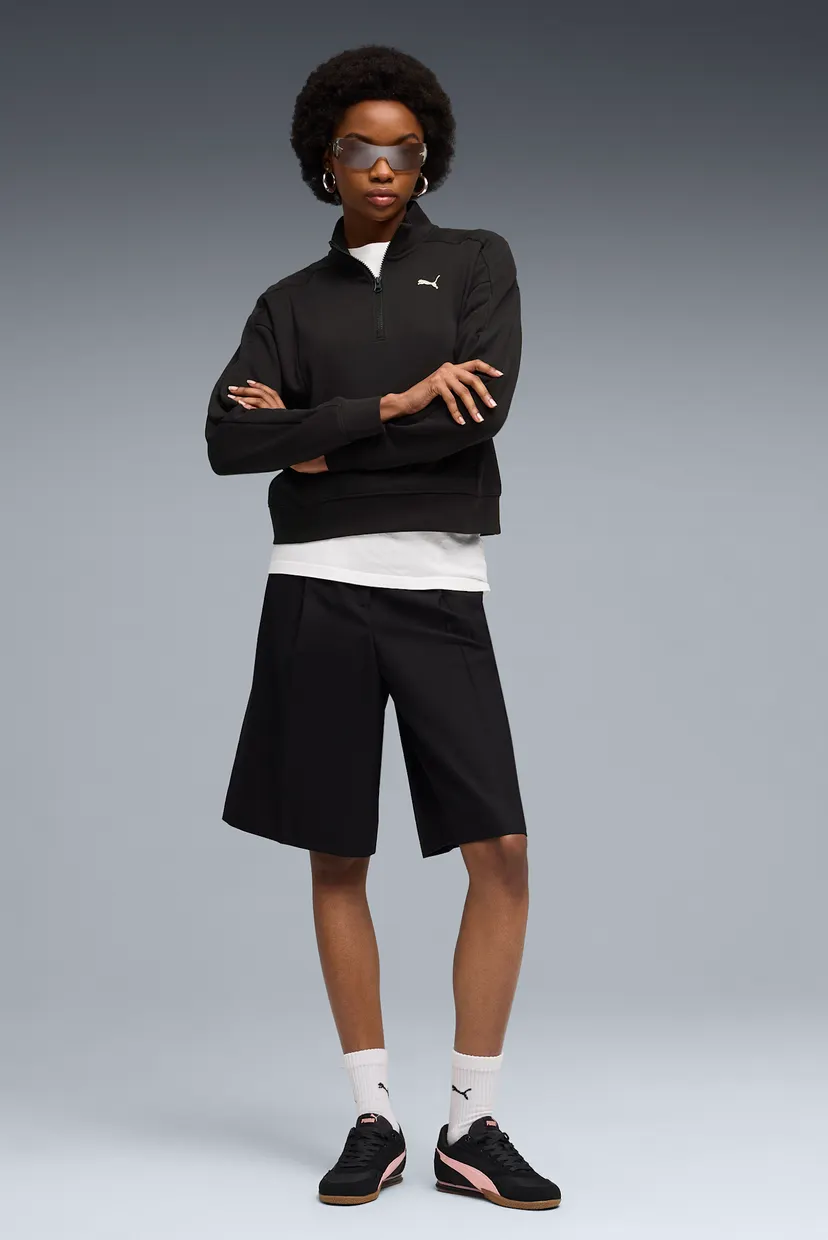 Женская черная спортивная кофта PUMA Class Relaxed Half-Zip