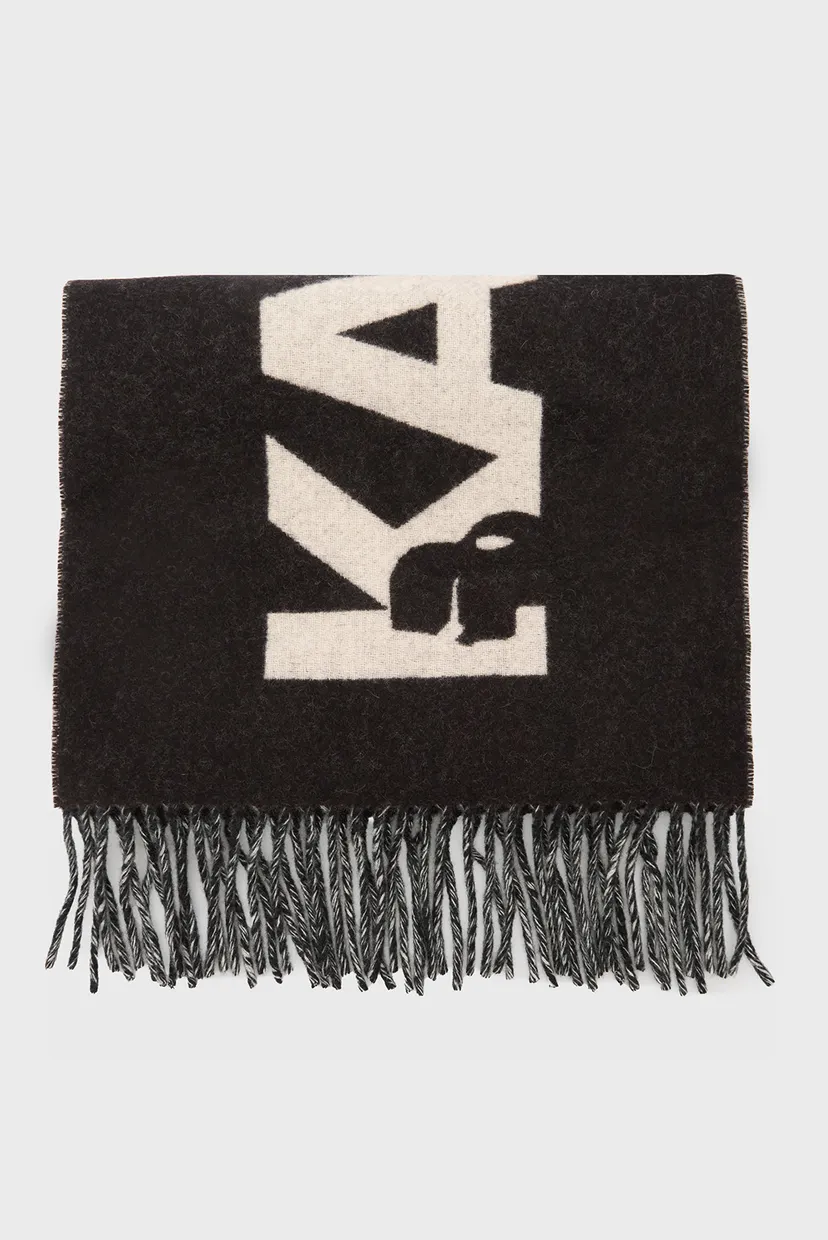 Женский черный шерстяной шарф K ESSENTIAL JKRD WOVEN SCARF 3
