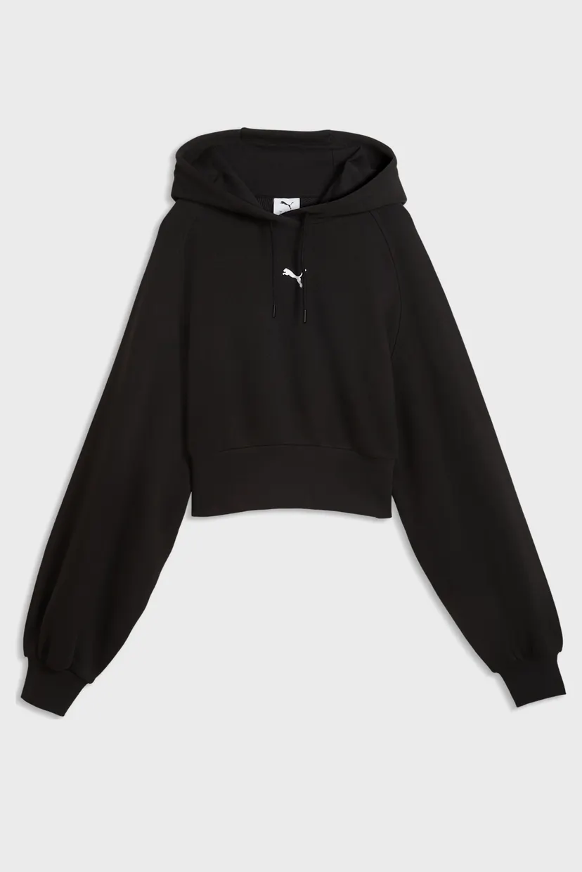 Женское черное худи Essentials Cropped Balloon Sleeve Hoodie Women 4