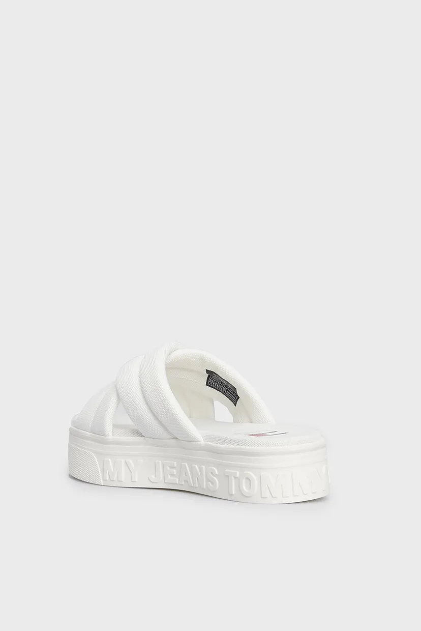 Жіночі білі слайдери TJW LETTERING FLATFORM SANDAL 5