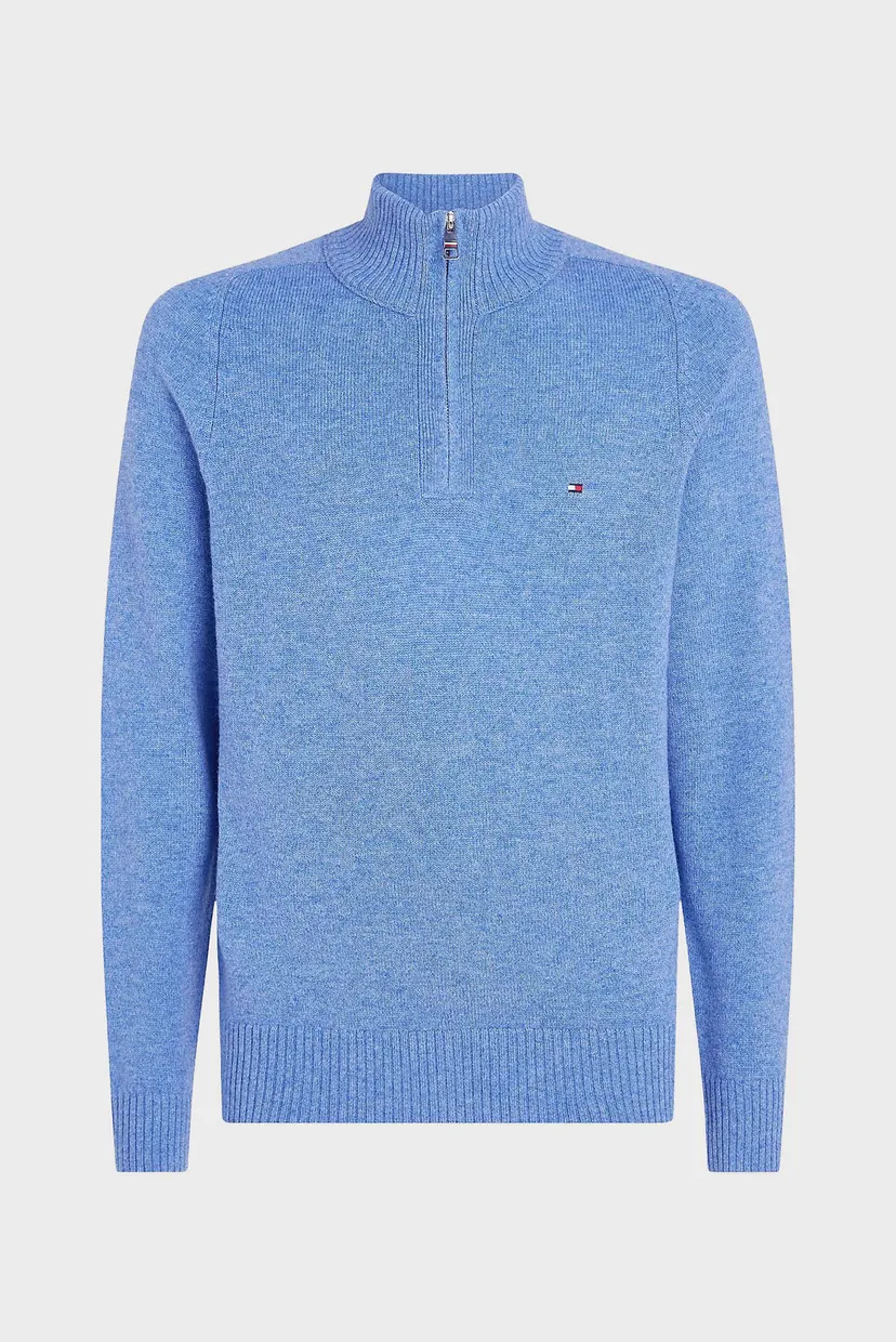 Чоловіча блакитна вовняна кофта LAMBSWOOL ZIP MOCK 5
