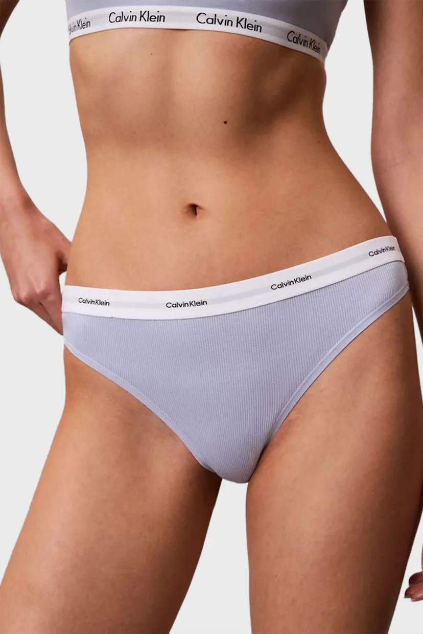Женские голубые трусики THONG 4