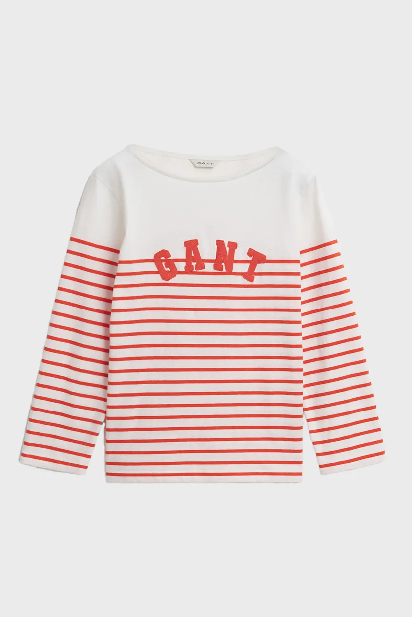 Женский белый лонгслив в полоску REG BRETON 5