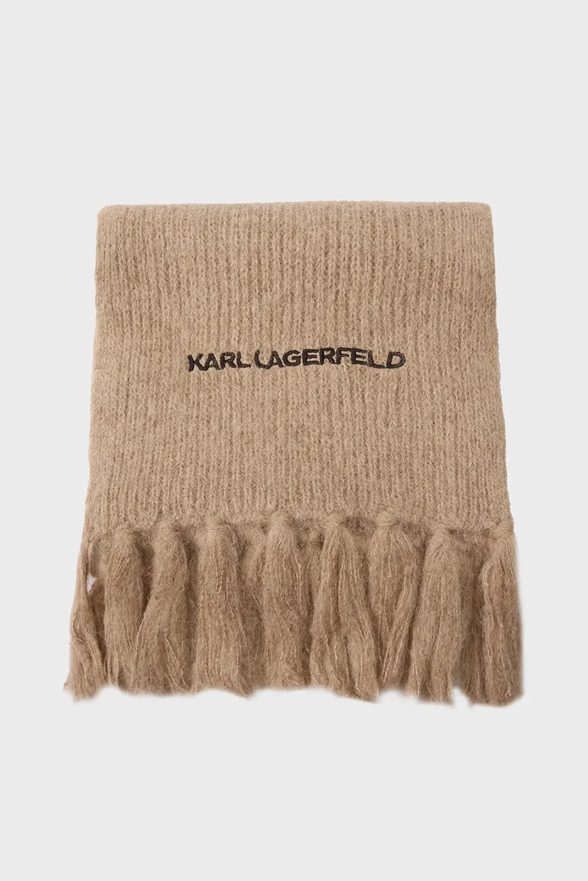 Жіночий бежевий вовняний шарф K ESSENTIAL KNIT SCARF 3