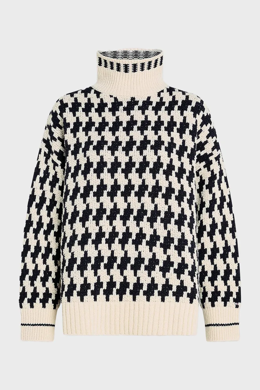Жіночий вовняний светр з візерунком TEXTURED MOCK-NK LS 6