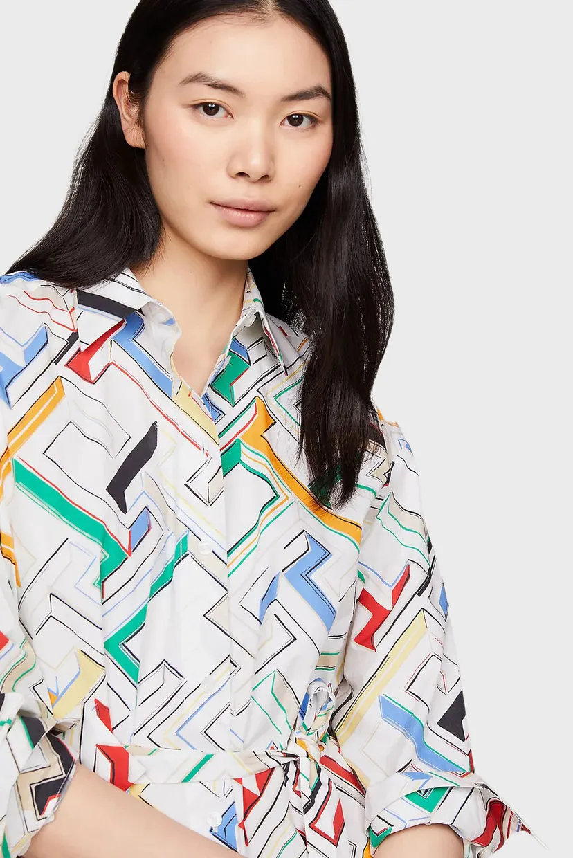 Жіноча біла сукня з візерунком AMD POPLIN SHIRT DRESS LS 3