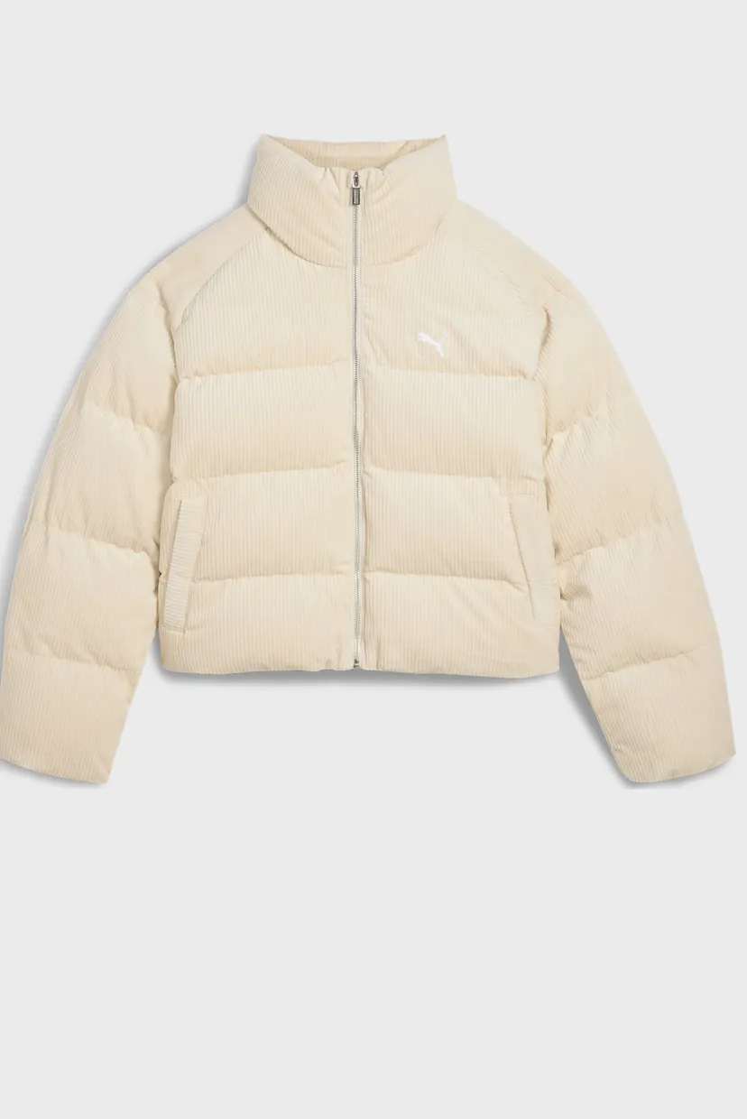 Женская белая вельветовая куртка Wardrobe Essentials Corduroy Puffer Jacket Women 6