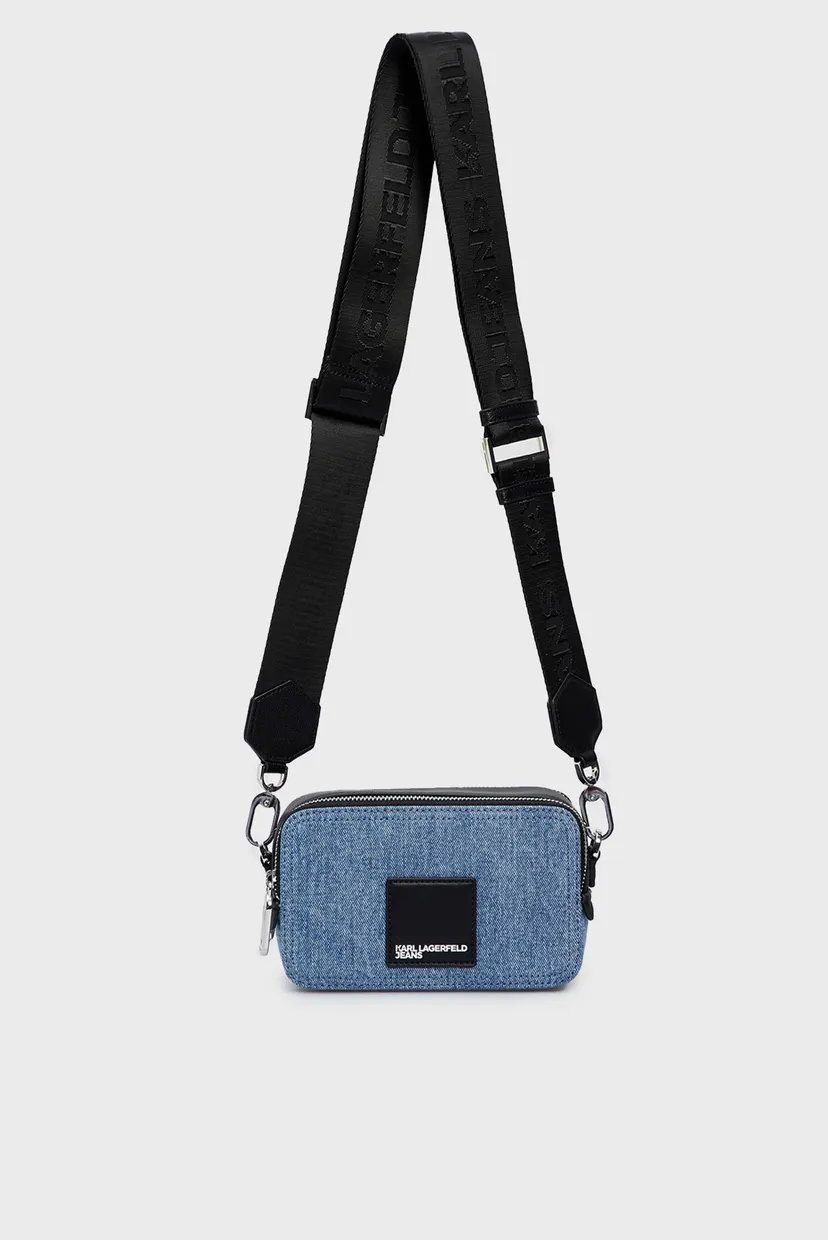 Женская синяя джинсовая сумка BOX LOGO CAMERA BAG 6